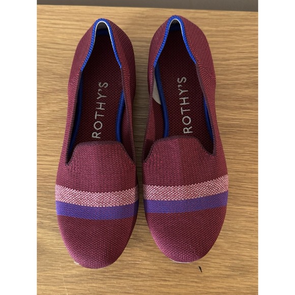 Rothy's Garnet Reflective Stripe Loafer Limited Edition Size 7 EUC - Picture 1 of 6